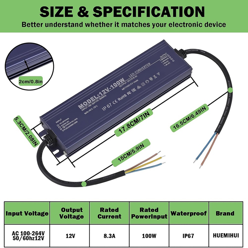 ●12V LED Driver IP67 Waterproo - Power Supply 12V 评论和价格