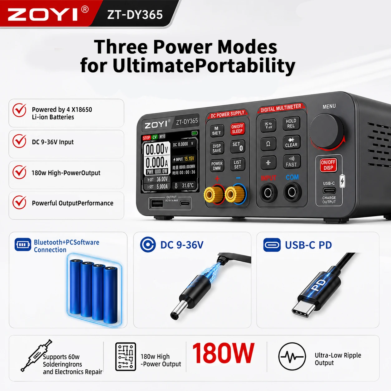 ZOYI DY365 2-in-1 Bench Power  - Pc Power Supply 评论和价格